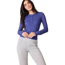 PJ Salvage Women's Back to Basics Long Sleeve Crew Neck T-Shirt Top