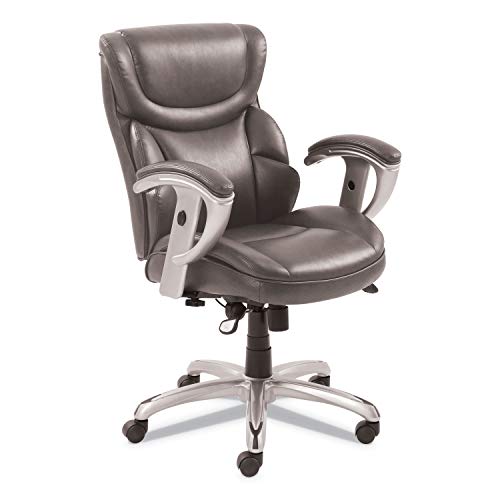 SertaPedic Emerson Task Chair, Supports Up to 300 Lb, 18.75 to 21.75 Seat Height, Gray SeatBack, Silver Base