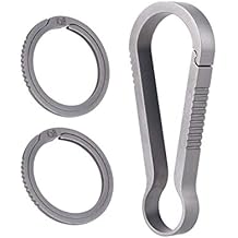 BANG TI Titanium Quick Release Keychain Clip and Side Pushing Key Rings Kit
