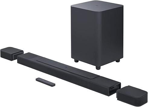 JBL Bar 1000 7.1.4-Channel soundbar with Detachable Surround Speakers, MultiBeamTM, Dolby Atmos, and DTSX, Black