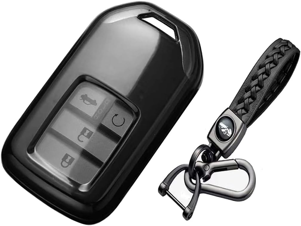 Honda Key Case, Key Holder, For HONDA, 2 - 6 Buttons, Resentry, Honda 2015 - Upcivic Accord Fit Pilot CR-V, Etc., Ultra Lightweight, Drop Prevention, Dustproof, Shockproof, Two Color Black
