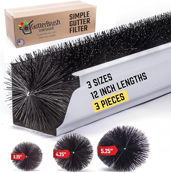 Gutter Guard Sample Pack 3-Sizes - 12 Inch Lengths - 3.25, 4.25, 5.25 Diameters for Residential Gutters