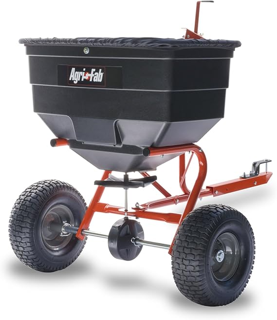 Agri-Fab Tow Behind ATV/UTV Broadcast Spreader for Seed, Fertilizer, Salt and Ice Melt, 185 lb Capacity with 12 Ft Spread Width
