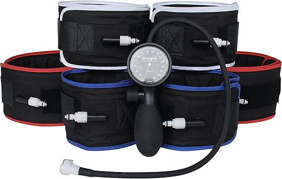Blood Flow Restriction Cuffs (BFR) Training Therapy Occlusion Restriction Cuffs with mmHg Monitor and Pump