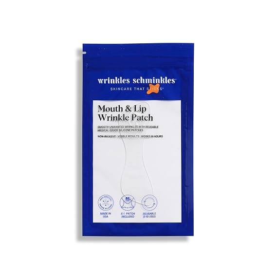 Wrinkles Schminkles Mouth & Lip Wrinkle Patch, 1-Pack, Reusable Hypoallergenic Medical Grad Silicone Smile Line Patches, Anti Wrinkle Sleep Patches for Lip Wrinkle Prevention