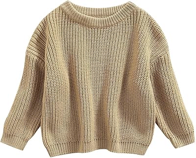 Toddler Baby Boy Girls Knit Sweater Long Sleeve Crewneck Knitwear Thick Warm Pullover Sweatshirt Tops Winter Clothes